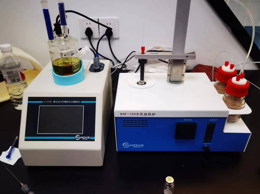 重慶望變電氣集團使用我公司V310S-KHF卡爾費休水分測定儀檢測